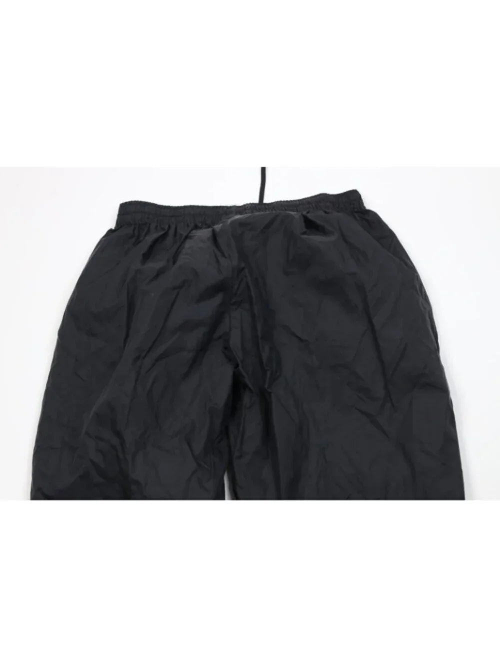Vintage Y2K Adidas Mens XL Blank Striped Cuffed Windbreaker Joggers Pants Black